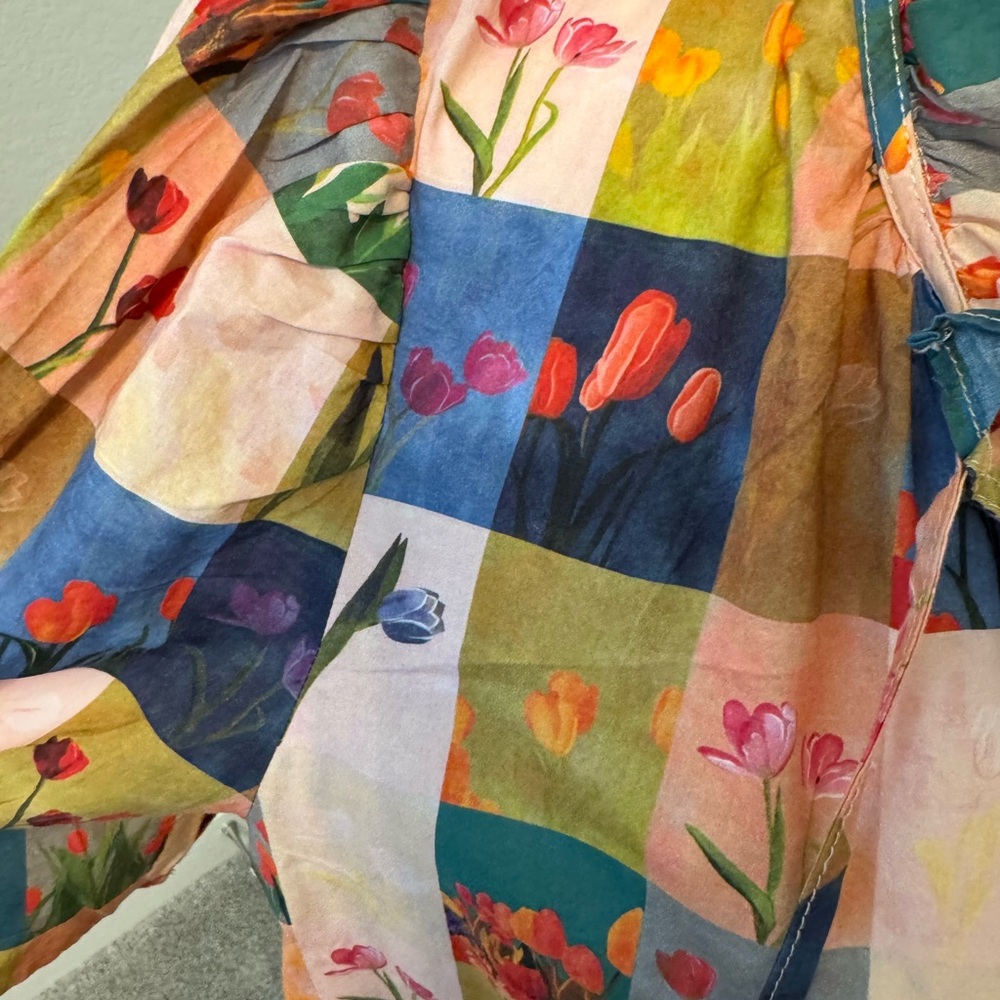 Entro Multicolor Patchwork Blouse - image 3